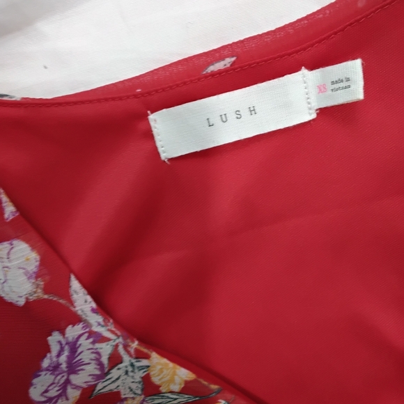 Lush Wome's Red Floral Dress Size Xs - Picture 5 of 8